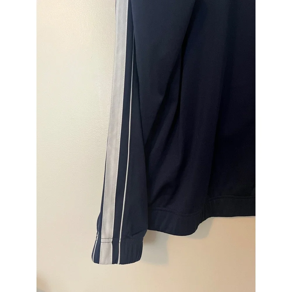 NIKE Men's Zip Up Track Jacket Y2K 2000s Swoosh Logo Striped Sleeve‎ Navy | XL